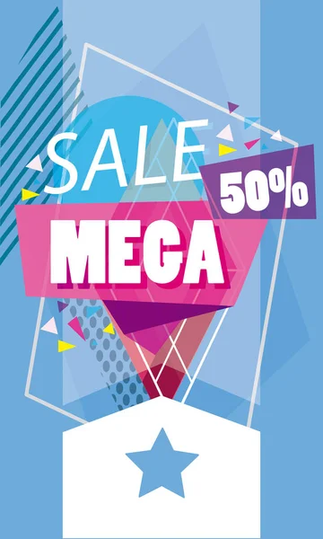 Mega Sale Rabatte Banner Plakat — Stockvektor
