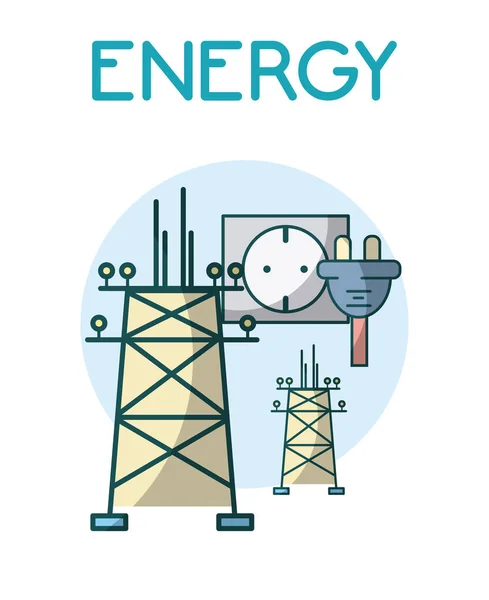 Concepto de energía eléctrica — Vector de stock