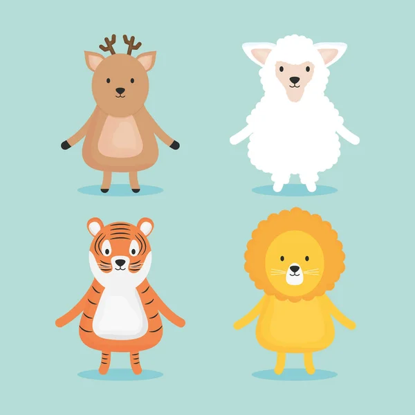 Группа милых животных персонажей — стоковый вектор