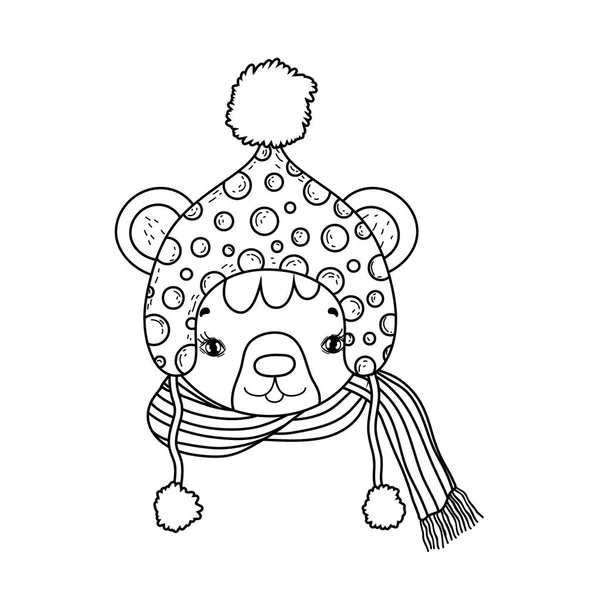 Cute Little Bear z kapeluszem — Wektor stockowy