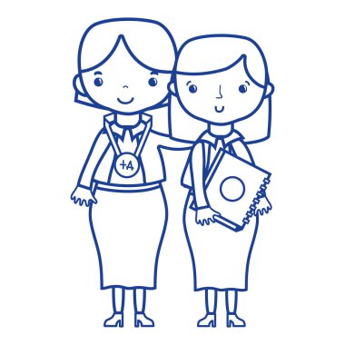 sınıf eğitimi dersi öğrenci ile siluet öğretmen