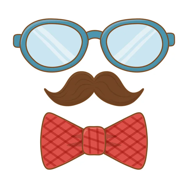 Γυαλιά με μουστάκι και γραβάτα φιόγκο — Διανυσματικό Αρχείο