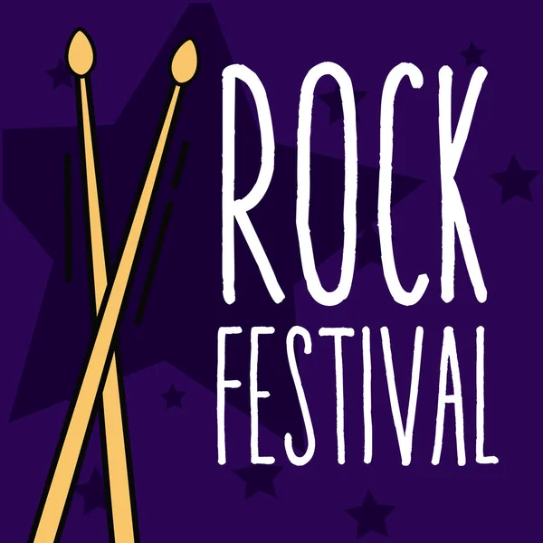Rockový festival kreslených — Stockový vektor