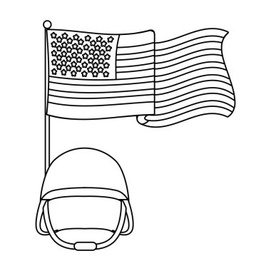 askeri kask siyah ve beyaz ile birleşik devlet bayrağı