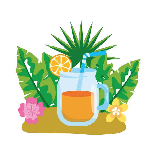 Delicioso jugo fresco de dibujos animados — Vector de stock