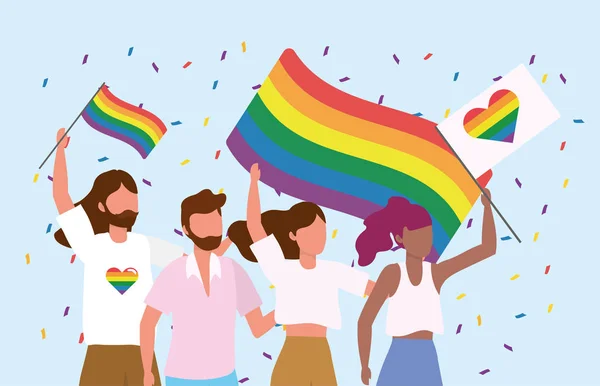 Lgbt Gemeinde gemeinsam zum Freiheitsfest — Stockvektor