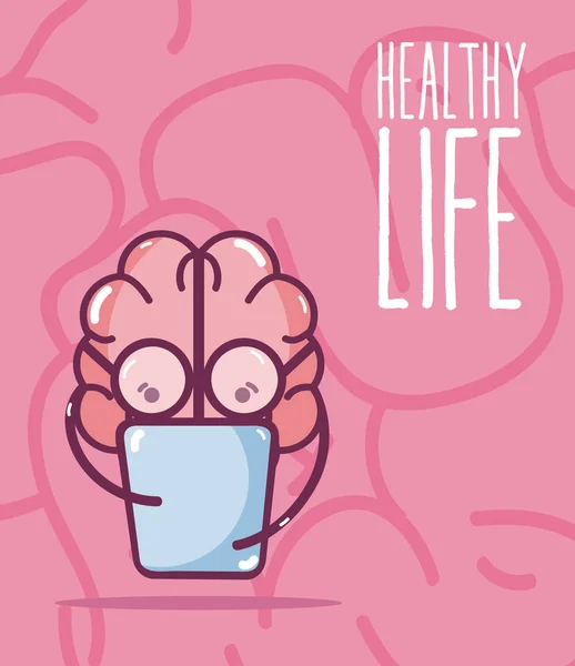 Gesundes Leben und Gehirn — Stockvektor