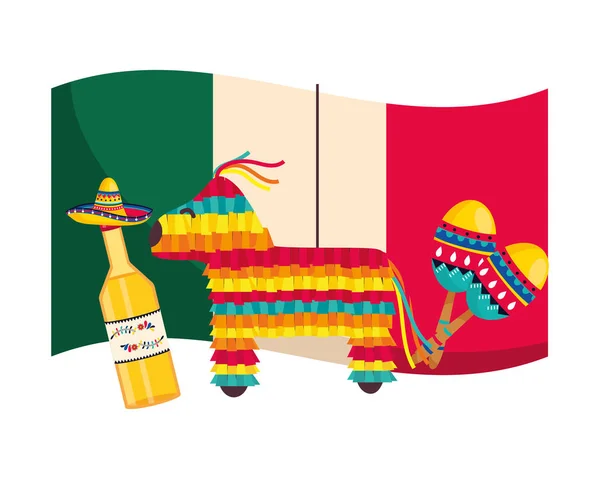 Cultura mexicana desenhos animados — Vetor de Stock