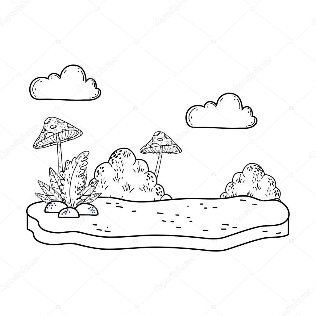 cute fairytale landscape scene