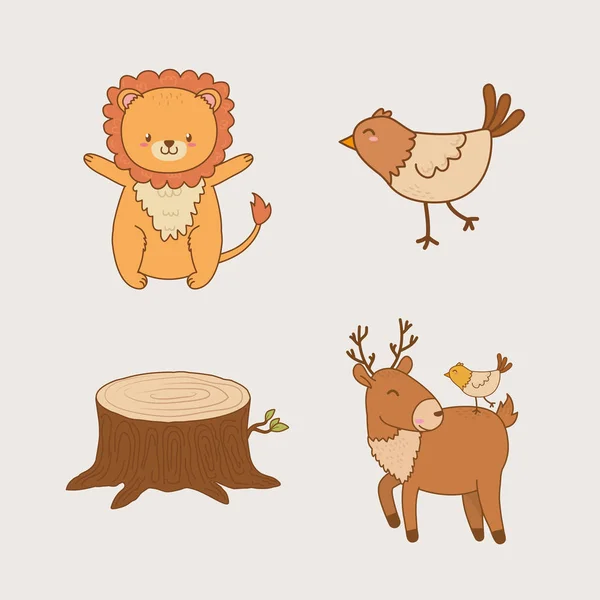 Grupo de animais da floresta — Vetor de Stock