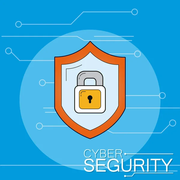 Емблема кібер-безпеки — стоковий вектор