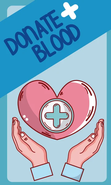 Donar tarjeta de sangre — Vector de stock