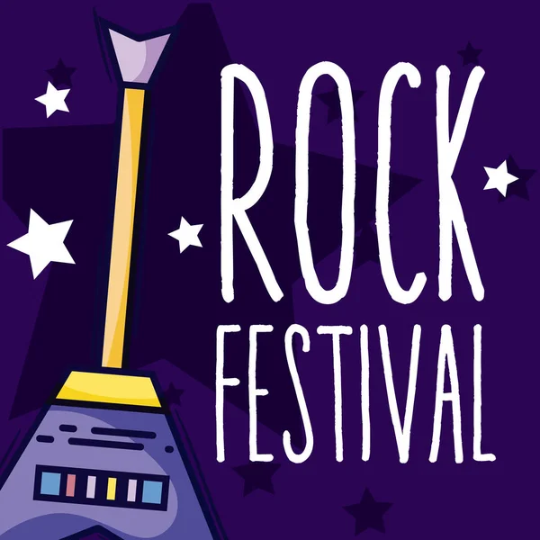 Festival de rock de dibujos animados — Vector de stock