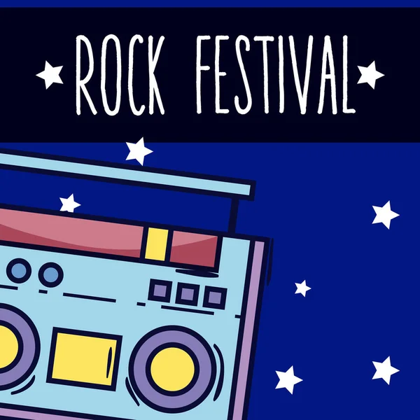 Festival de rock de dibujos animados — Vector de stock