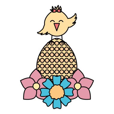 yumurta küçük civciv paskalya kutlaması ile boyanmış