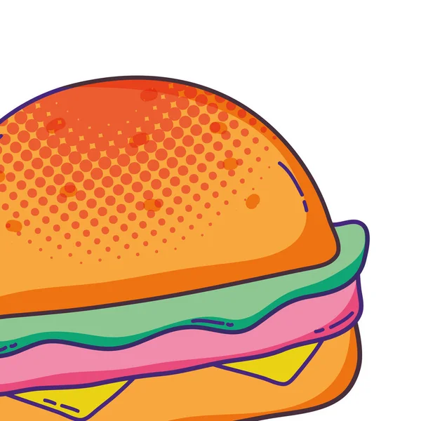 Vintage de comida rápida de dibujos animados — Vector de stock