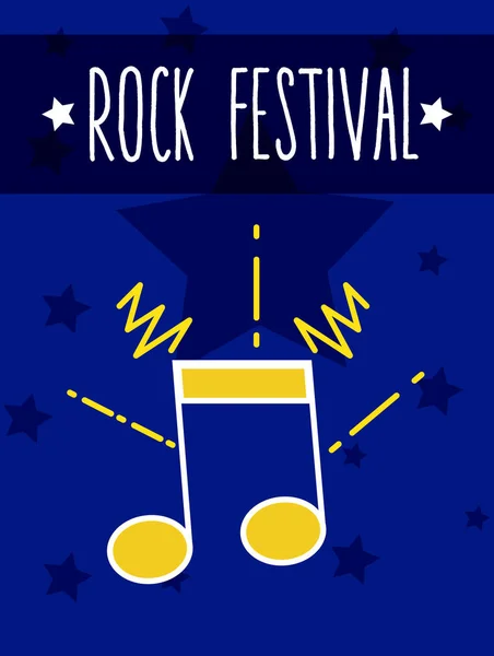 Rockový festival kreslených — Stockový vektor