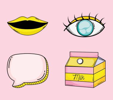 Pop art koleksiyonu çizgi film