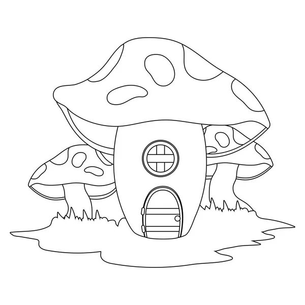 Cartoon mit rohen Pilzen — Stockvektor