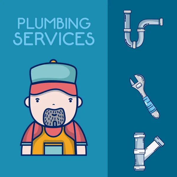 Plumbling 서비스 개념 — 스톡 벡터