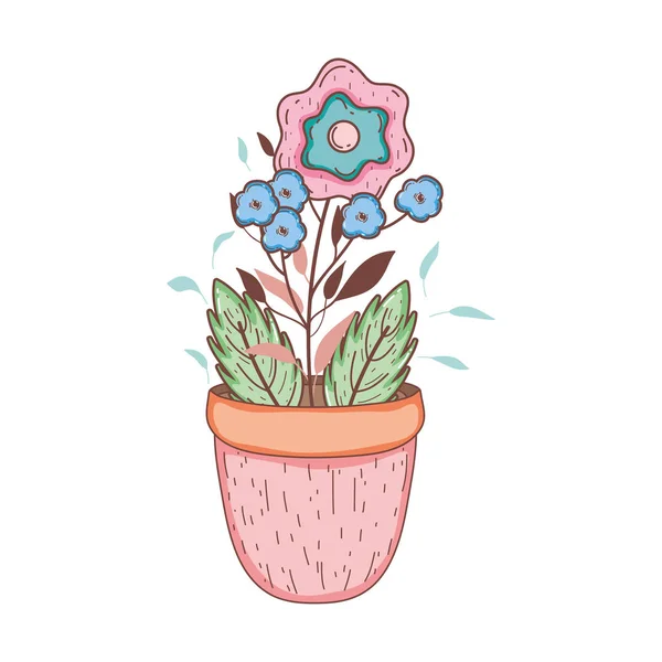 Flores en maceta — Vector de stock