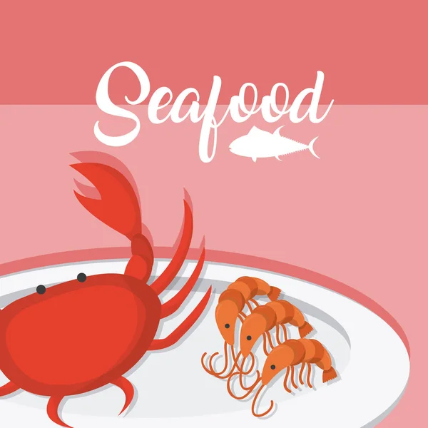 Healthy seafood concept — Stock Vector