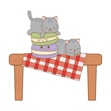 tanımlama bilgilerini kawaii karakterlerle sevimli küçük kediler