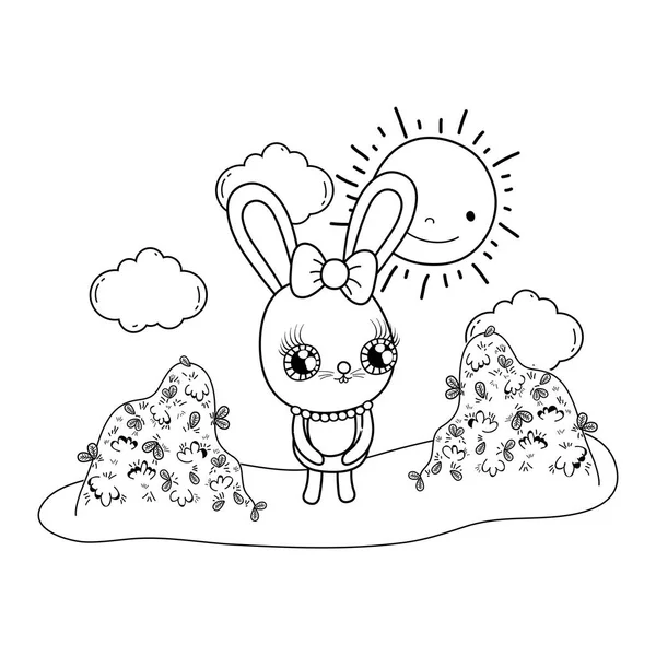 Søde kanin pige valentiner dag – Stock-vektor