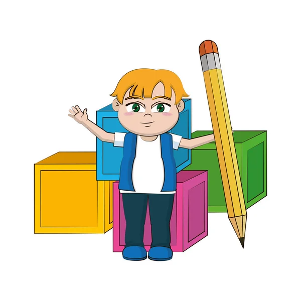 Desenho animado da escola primária — Vetor de Stock