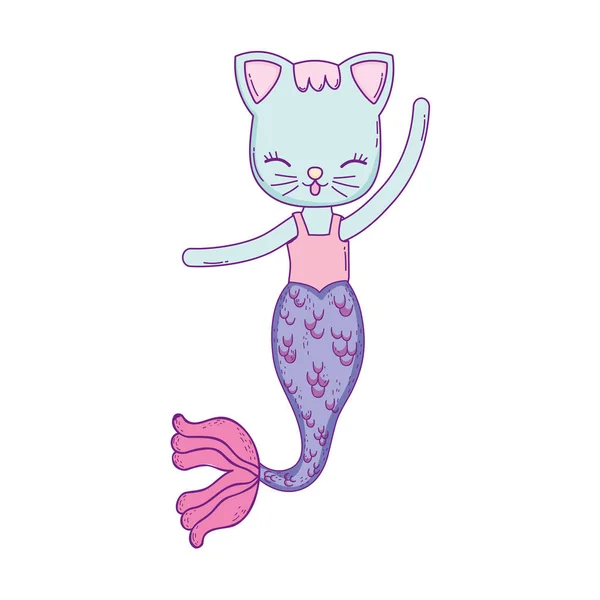 Cute purrmaid fairytale character — Stock Vector