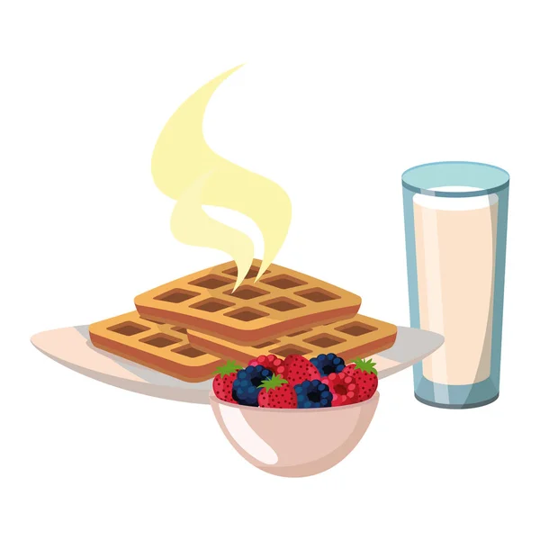 Νόστιμα νόστιμο πρωινό κινουμένων σχεδίων — Διανυσματικό Αρχείο