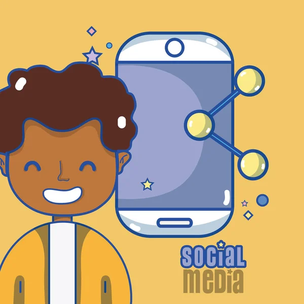 Ungdomar och sociala medier — Stock vektor