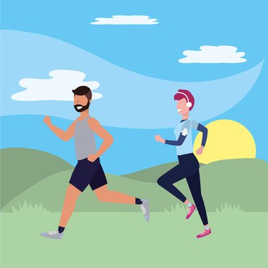 fitness egzersiz karikatür