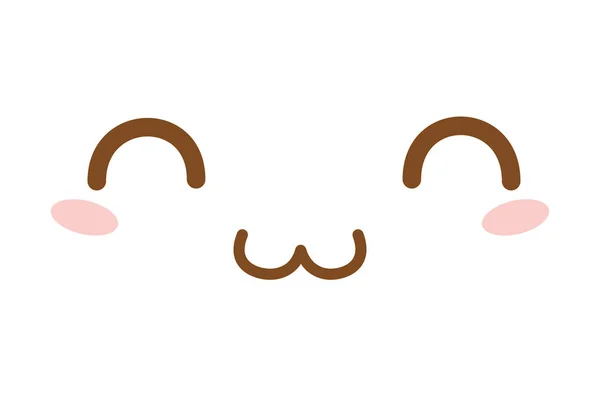 Kawaii cara de dibujos animados — Vector de stock