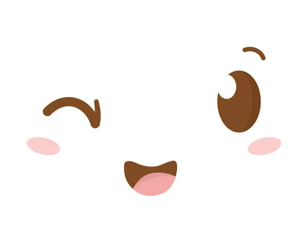 Kawaii cara de dibujos animados — Vector de stock