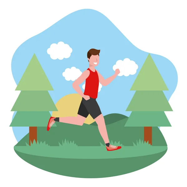 Ejercicio de fitness dibujos animados — Vector de stock