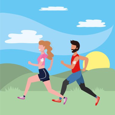 fitness egzersiz karikatür