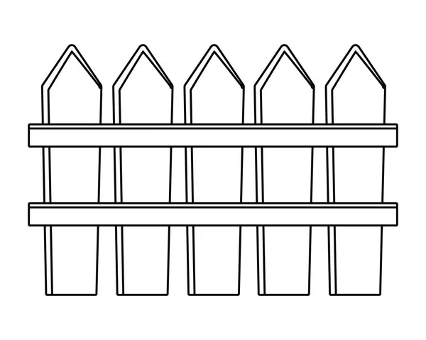 Dřevěný plot kreslený — Stockový vektor