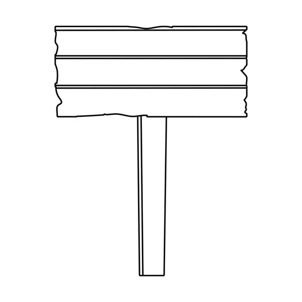 Ahşap işareti karikatür — Stok Vektör