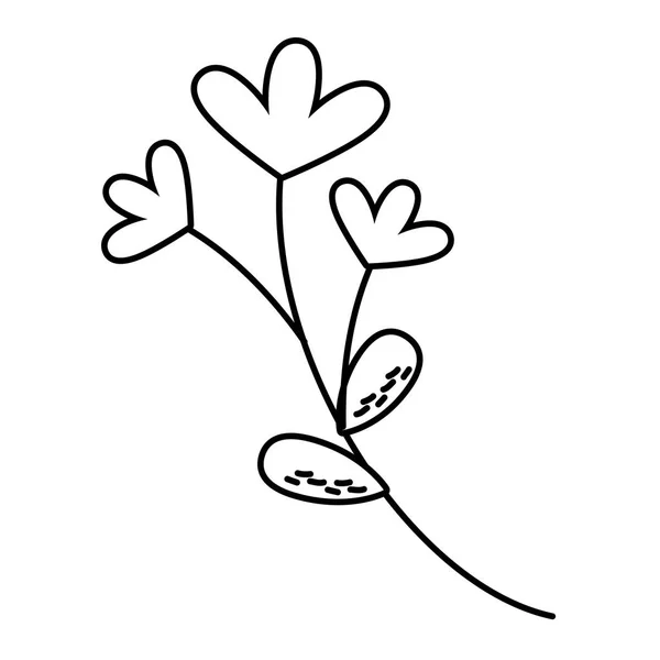 아름다운 자연 꽃 만화 — 스톡 벡터