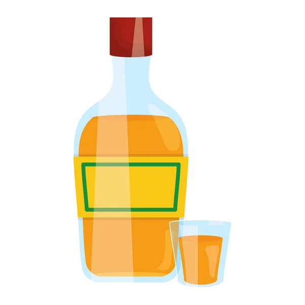 Botella de tequila alcohol icono — Vector de stock