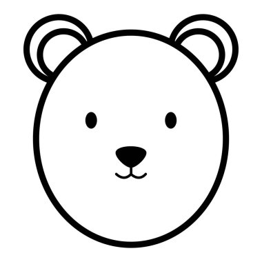 sevimli kutup ayısı baş çocuksu karakter