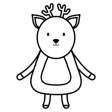 sevimli ren geyiği çocuksu karakter