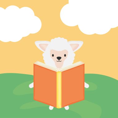 sevimli koyun okuma kitabı çocukça karakter