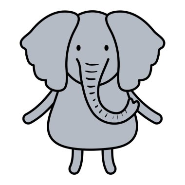 sevimli fil çocuksu karakter