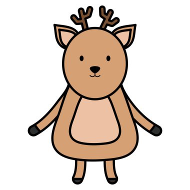 sevimli ren geyiği çocuksu karakter