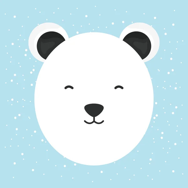 Милий полярний ведмідь голова дитячий персонаж — стоковий вектор