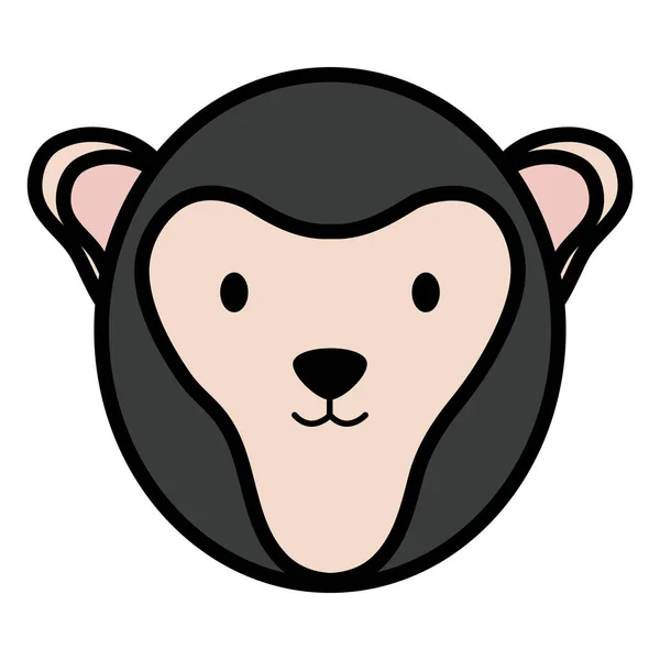 Милый обезьянья голова детский персонаж — стоковый вектор