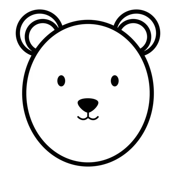 Lindo oso polar cabeza carácter infantil — Vector de stock