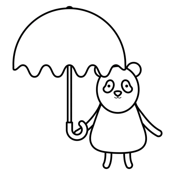 Cute Panda niedźwiedź z parasolem charakter — Wektor stockowy